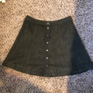 A&F suede button up skirt